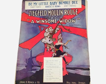Antique 1912 Ziegfeld Moulin Rouge Sheet Music Vintage