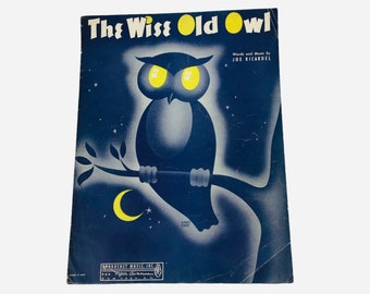 Vintage The Wise Old Owl Joe Ricardel 1940 Piano Sheet Music