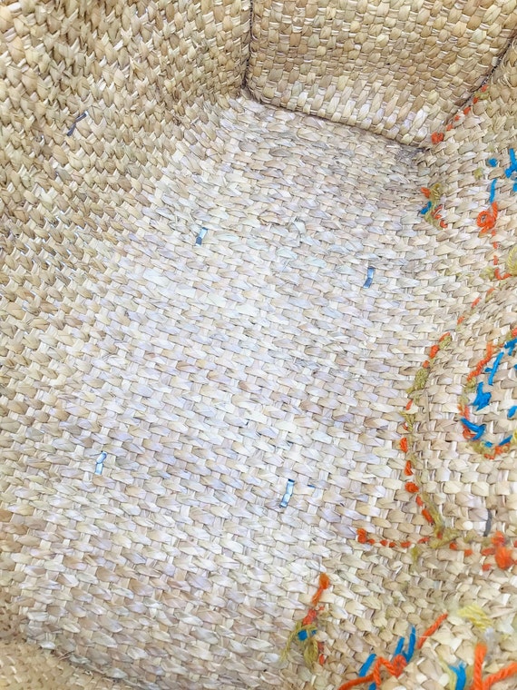 Vintage Woven Straw Raffia Tote Bag: Natural Boho Tro… - Gem