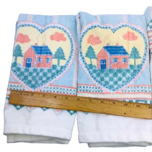 6 Pc Vintage Franco Country Hearts Bath Towel Set 1980s 90s 2 Bath ...