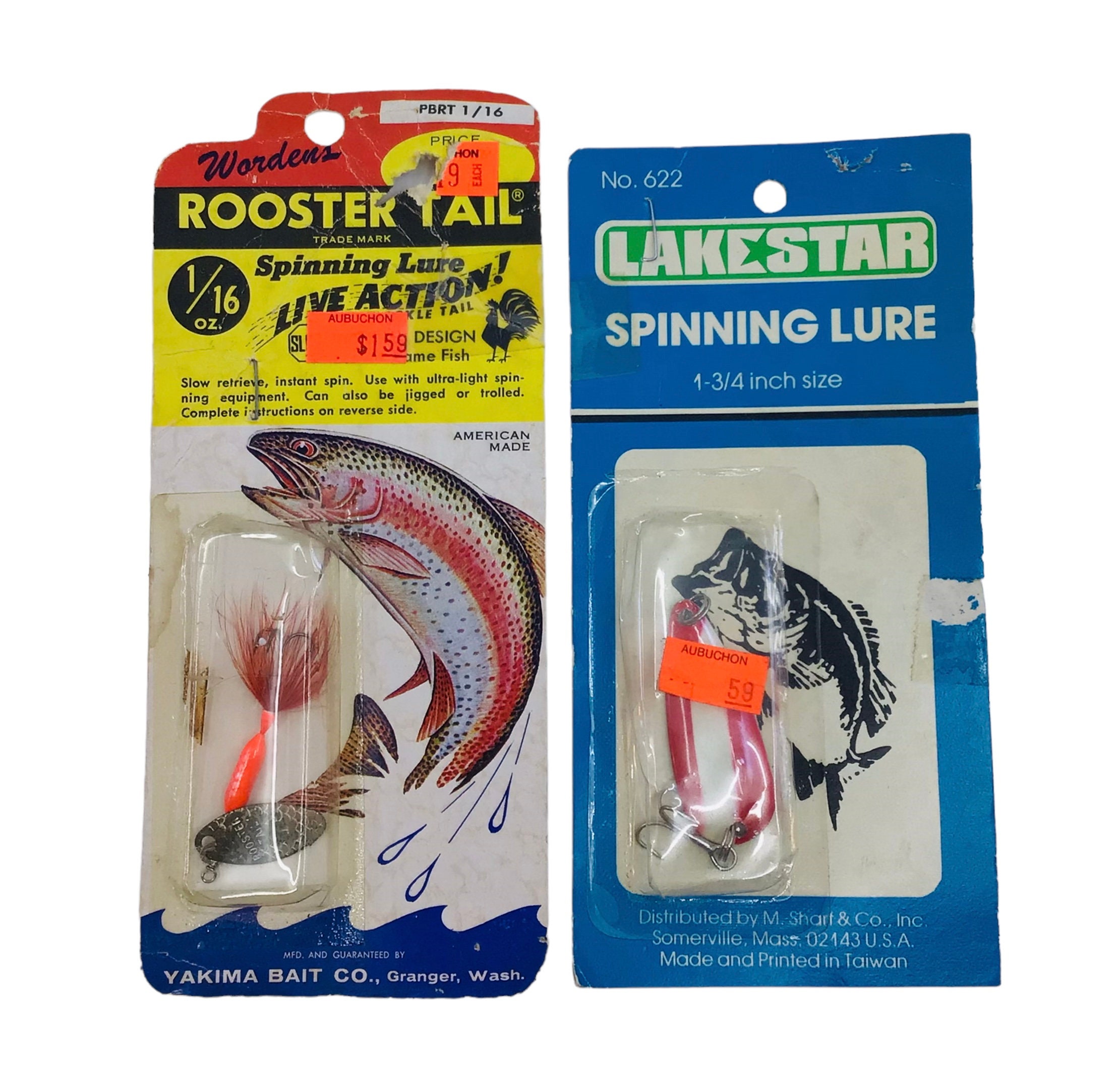 2 Vintage Spinning Fishing Lures Bait Yakima Lake Star Sealed 