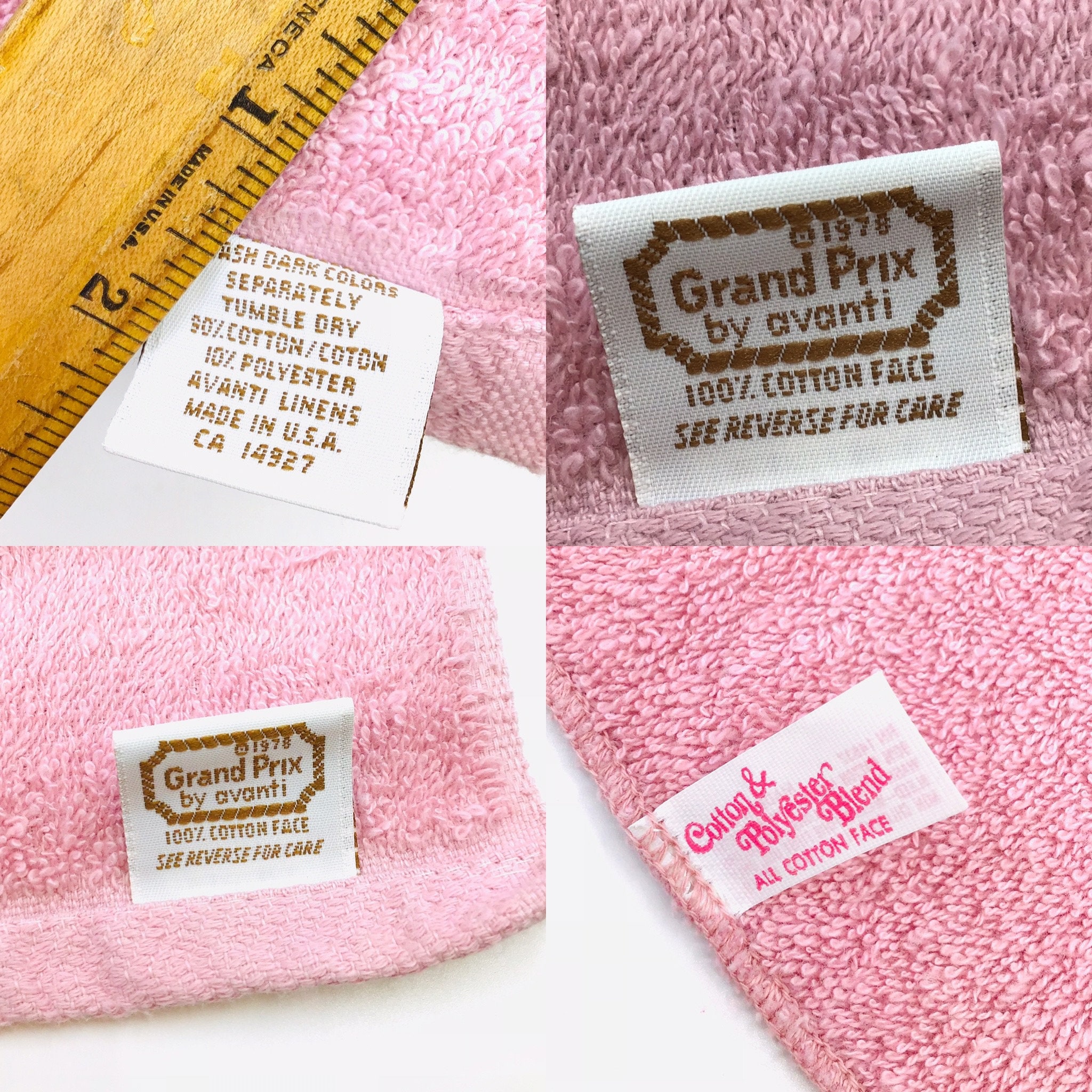 Vintage 1978 Grand Prix Avanti Pink Velour Bath Towel Set with Etsy