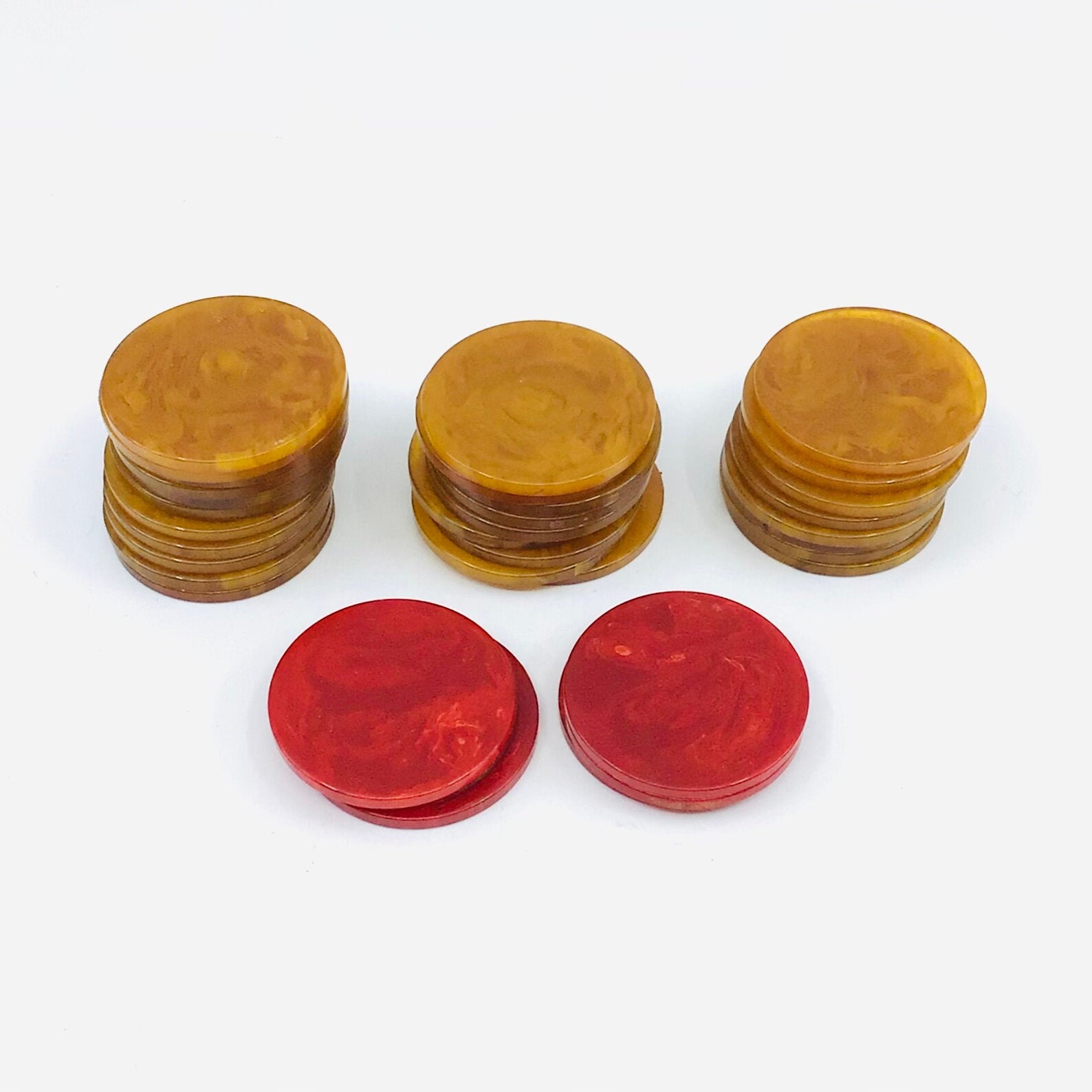 34 Vintage Bakelite Catalin Poker Chips 28 Butterscotch & 6 Etsy