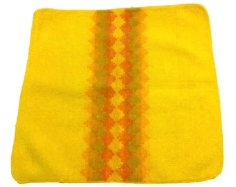 Vintage 70s Washcloth Yellow Orange Cone Brand