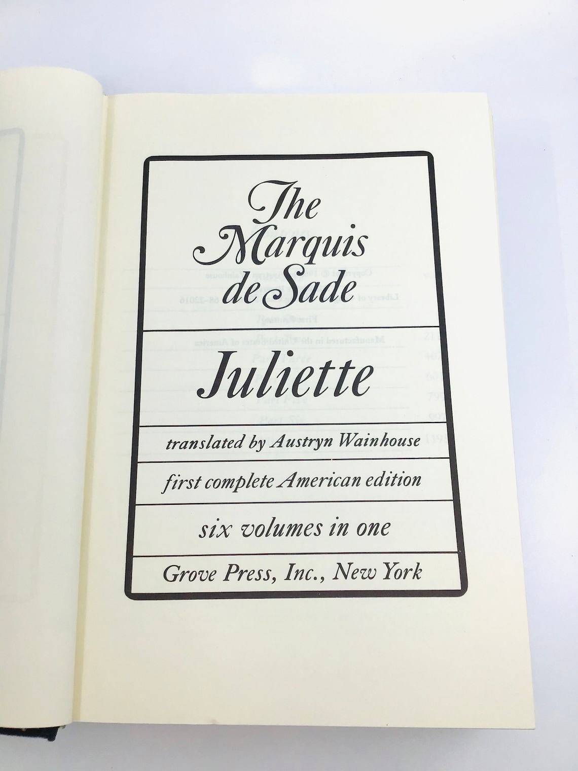 Vintage Marquis De Sade Juliette 1968 Hardcover First US Etsy
