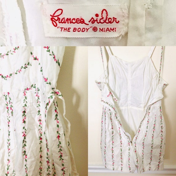 Vintage 1950s Frances Sider Floral Beach Romper P… - image 4