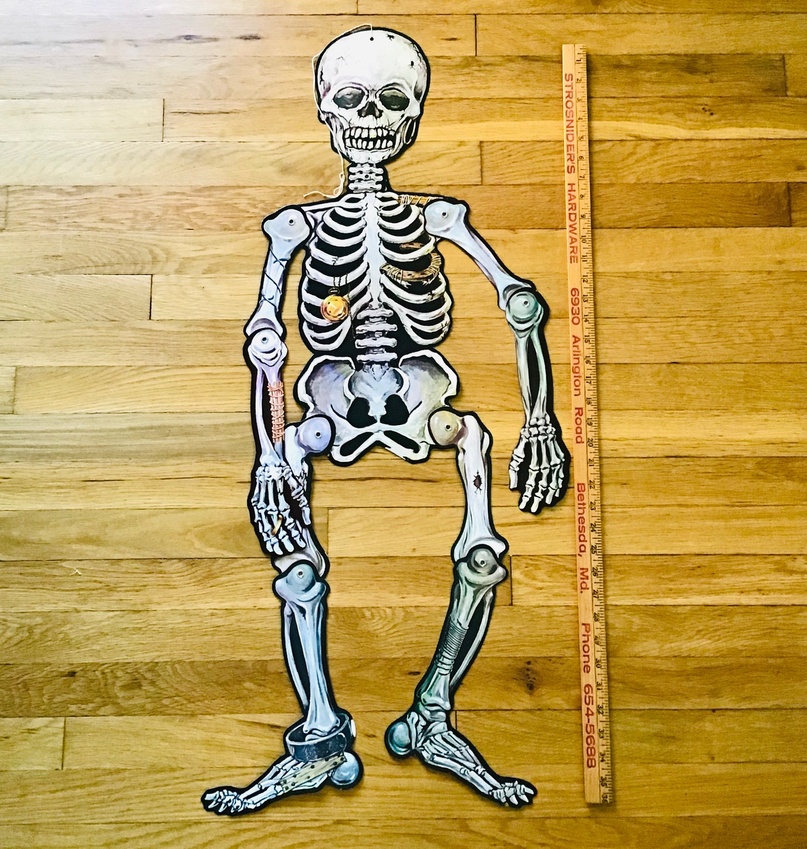 Vintage 36 Jointed Skeleton Halloween Die Cut Pirate Skeleton Etsy
