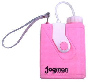 Vintage 80s Pink Jogman Canteen Water Bottle w/ Wrist Strap (Read Full Description)