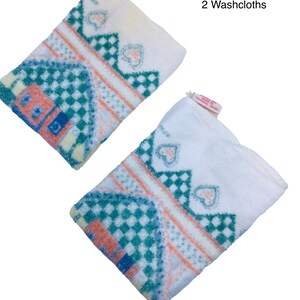6 Pc Vintage Franco Country Hearts Bath Towel Set 1980s 90s 2 Bath ...
