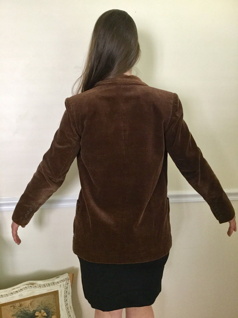 1980s Jordache Brown Corduroy Blazer Jacket Retro 80s Fall Winter Clothing