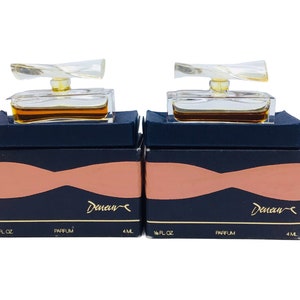 Vintage 1985 Catherine Deneuve Perfume Set of 2 Boxed Mini Phenix Sample Bottles 1/8 fl oz 4ml (Partially Evaporated)