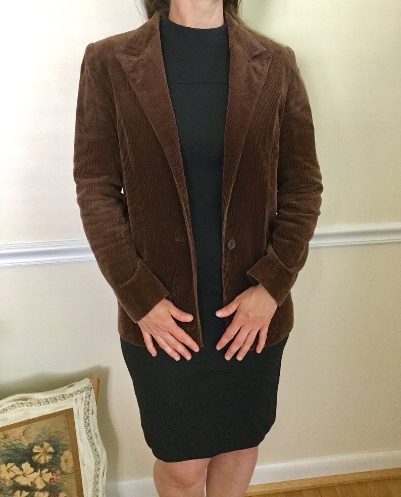 1980s Jordache Brown Corduroy Blazer Jacket Retro 80s Fall Winter Clothing