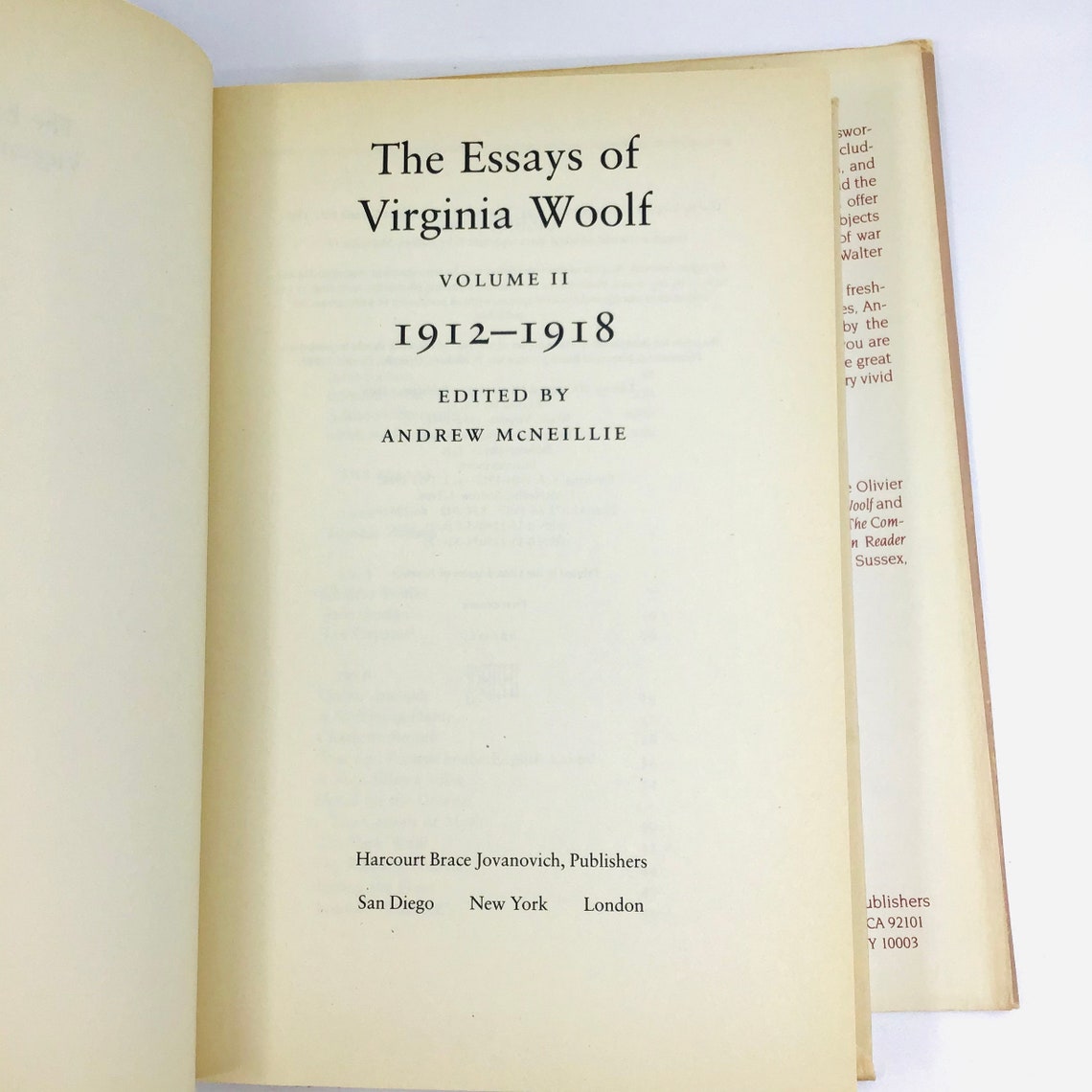 The Essays of Virginia Woolf Vol 2 19121918 Vintage 1987 Etsy