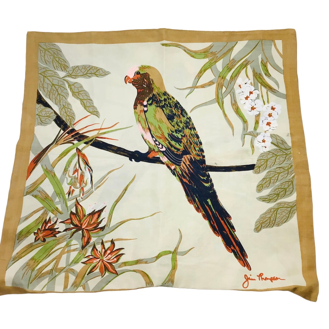 Vintage Jim Thompson Thai Silk Square Throw Pillow Cover Etsy