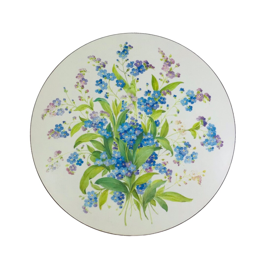 Pimpernel Me Not Flowers 10 Round Placemats or Trivet Hot Plates