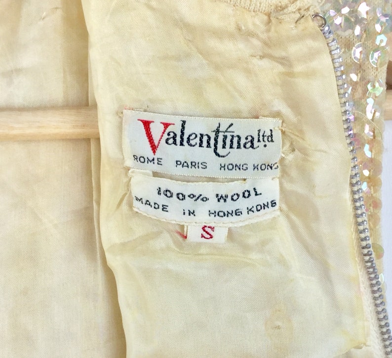 Please Read Full Description Vintage 1960s Top VALENTINA Ltd Beaded Sequined Shell Top Womens Vintage Clothing Size XS-S