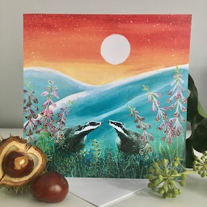 Brock Brothers Grußkarte, Blanko-Geburtstagskarte, ‘Brock Brothers’, magische Märchen Kunst Karte, skurrile, verträumte Kunst