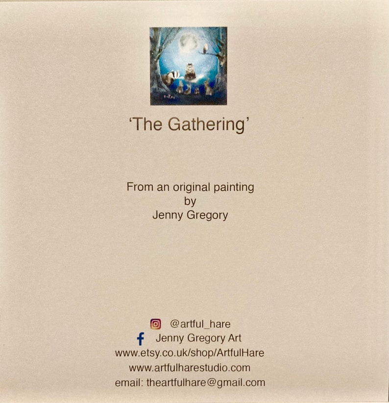 Woodland Animals Card, Samhain Blank Animals Card, Cat Card, the