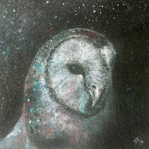 Barn Owl Fine Art Giclee Print, Barn Owl Wall Art, Barn Owl Portrait, Gift for Owl Lover, Owl Spirit Totem Artwork,  Pagan Home Decor