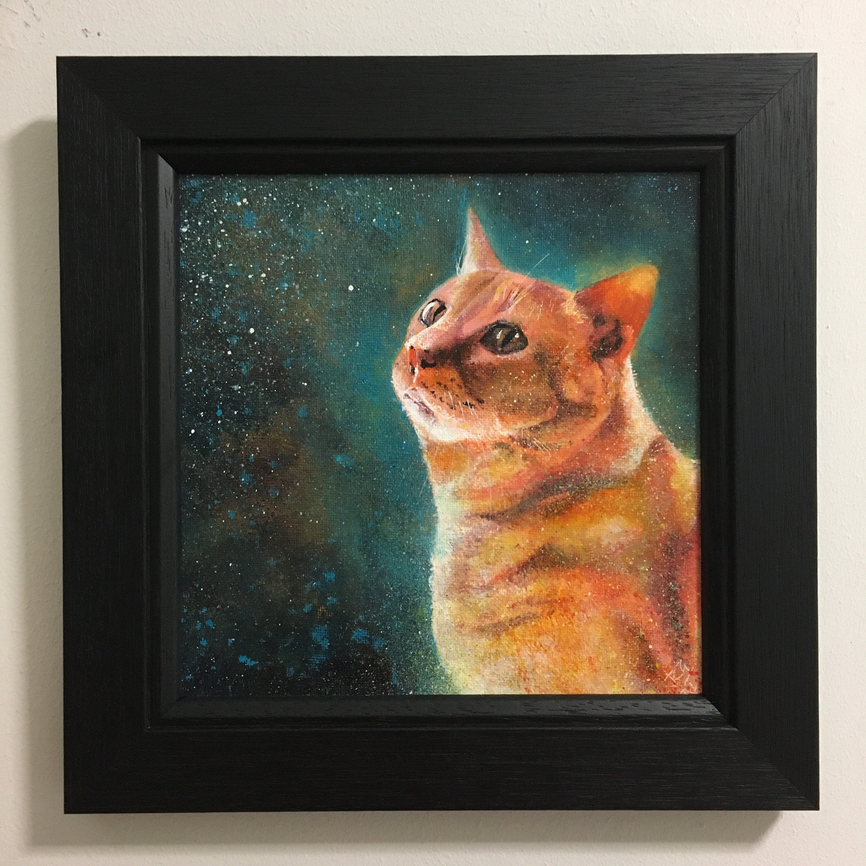 Framed custom cat portrait acrylic cat painting cat memorial Etsy