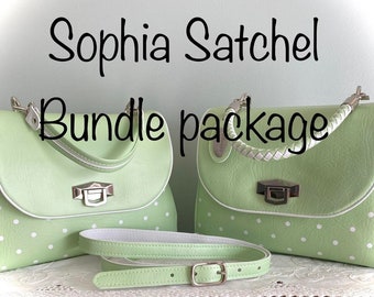 BUNDLE  - Sophia Satchel Single Interior Pattern (Intermediate ) and Double Interior Pattern (Advanced ) PDF sewing patterns in English