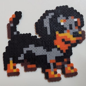 White Dog Perler Bead Finished Product 