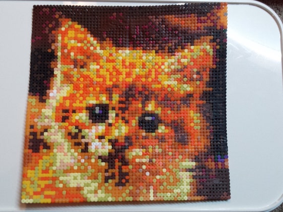 Realistic Perler Bead Animals Realistic Perler Bead Cat Tabby Cat