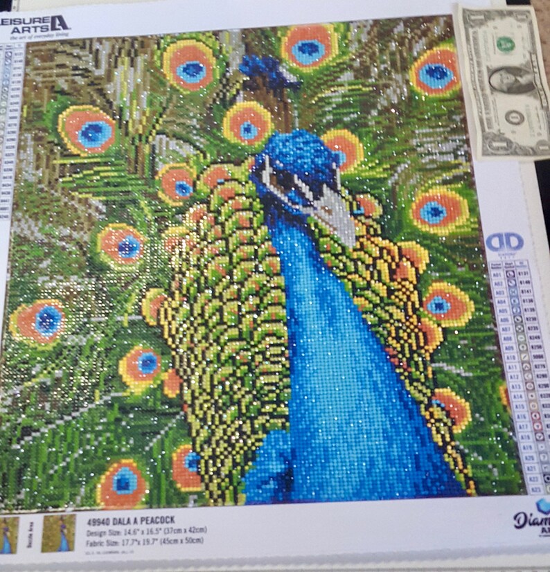 Peacock Completed Diamond Art Painting Etsy