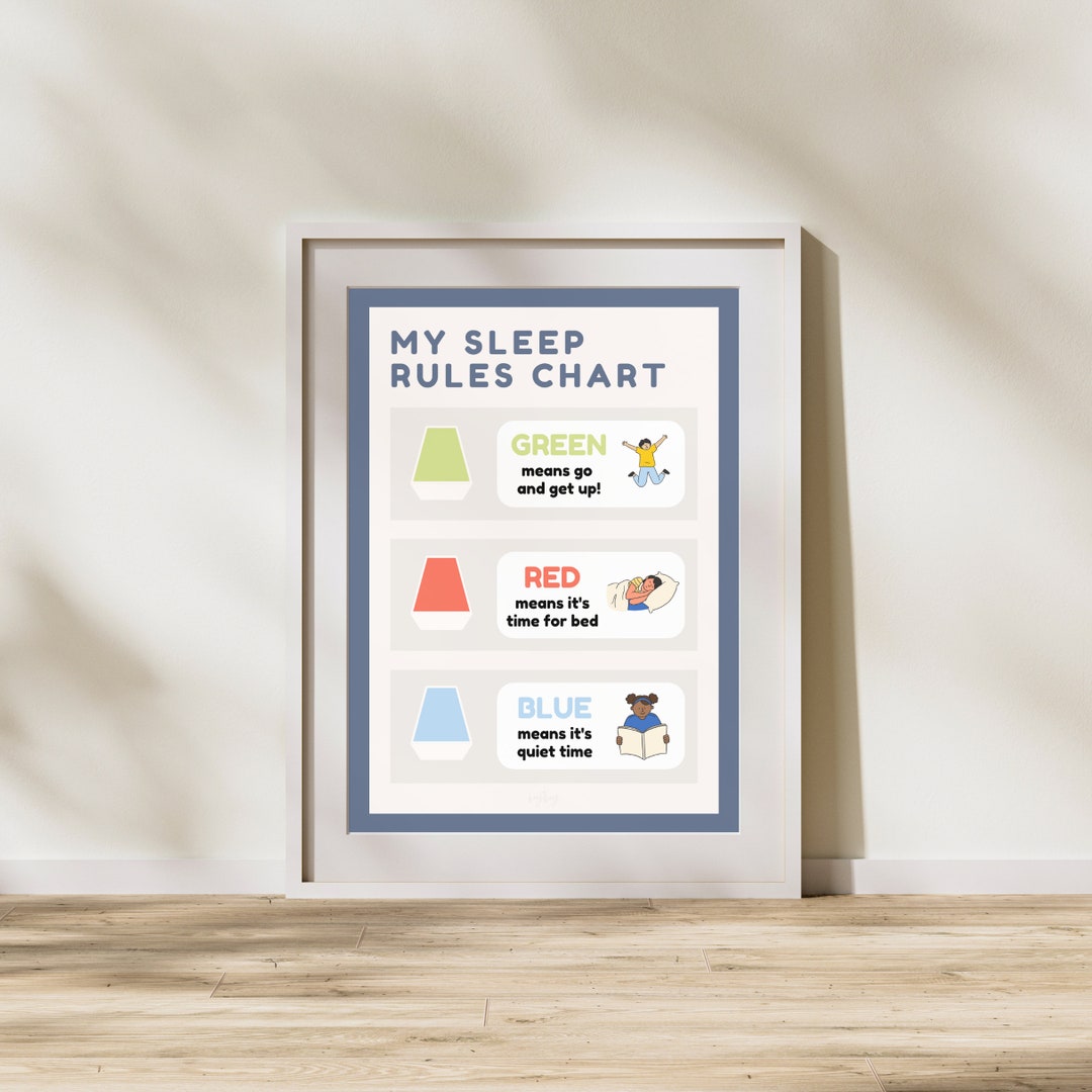Hatch Rest Sleep Chart, Toddler Sleep Rules Poster, Toddler Sleep Chart