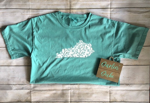 Seafoam Twirly State Comfort Colors Tshirt Kentuckyky Etsy