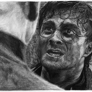 May include: A black and white pencil drawing of a man with a scar on his face and glasses. He is looking directly at the viewer with a serious expression.