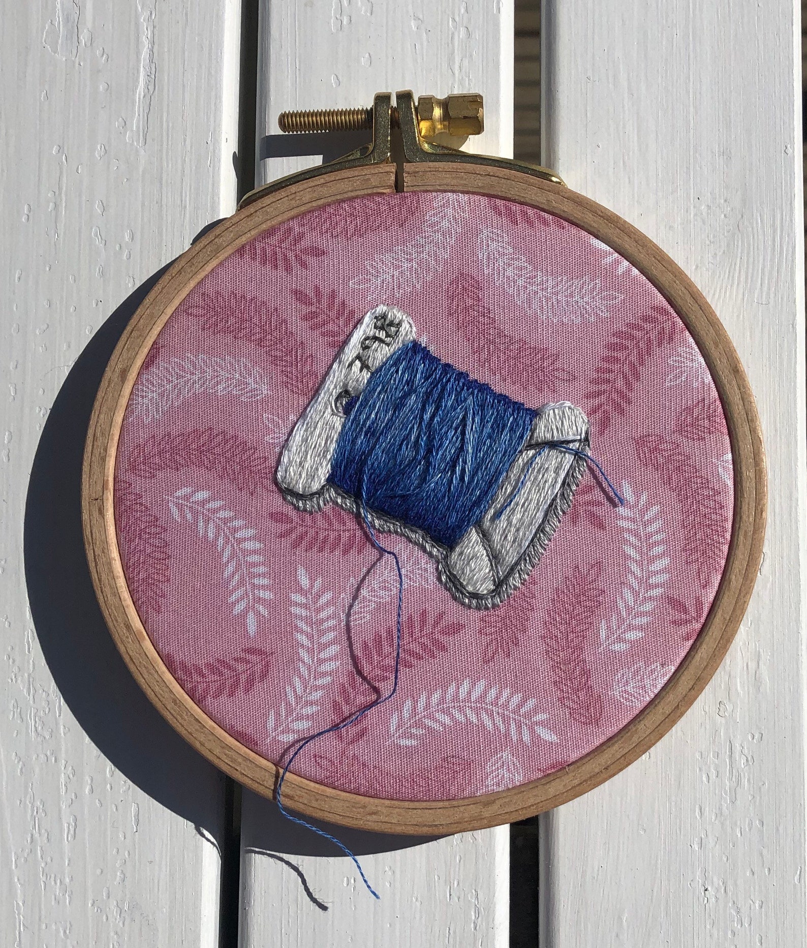 Thread bobbin original contemporary hand embroidery. Etsy