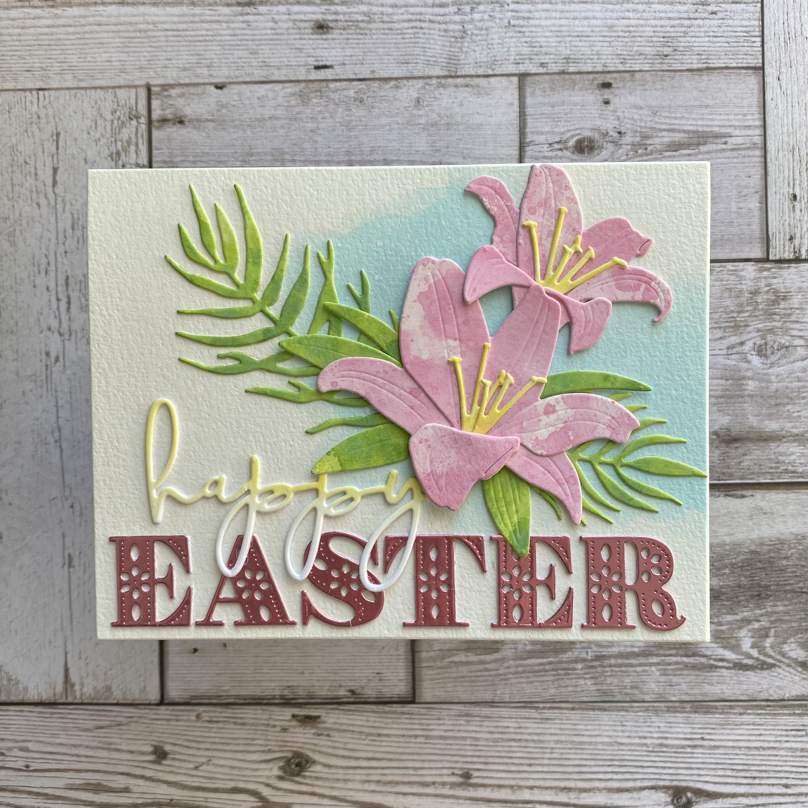 Happy Easter Lily Easter Card Lilies Pink Lilies Handmade Etsy
