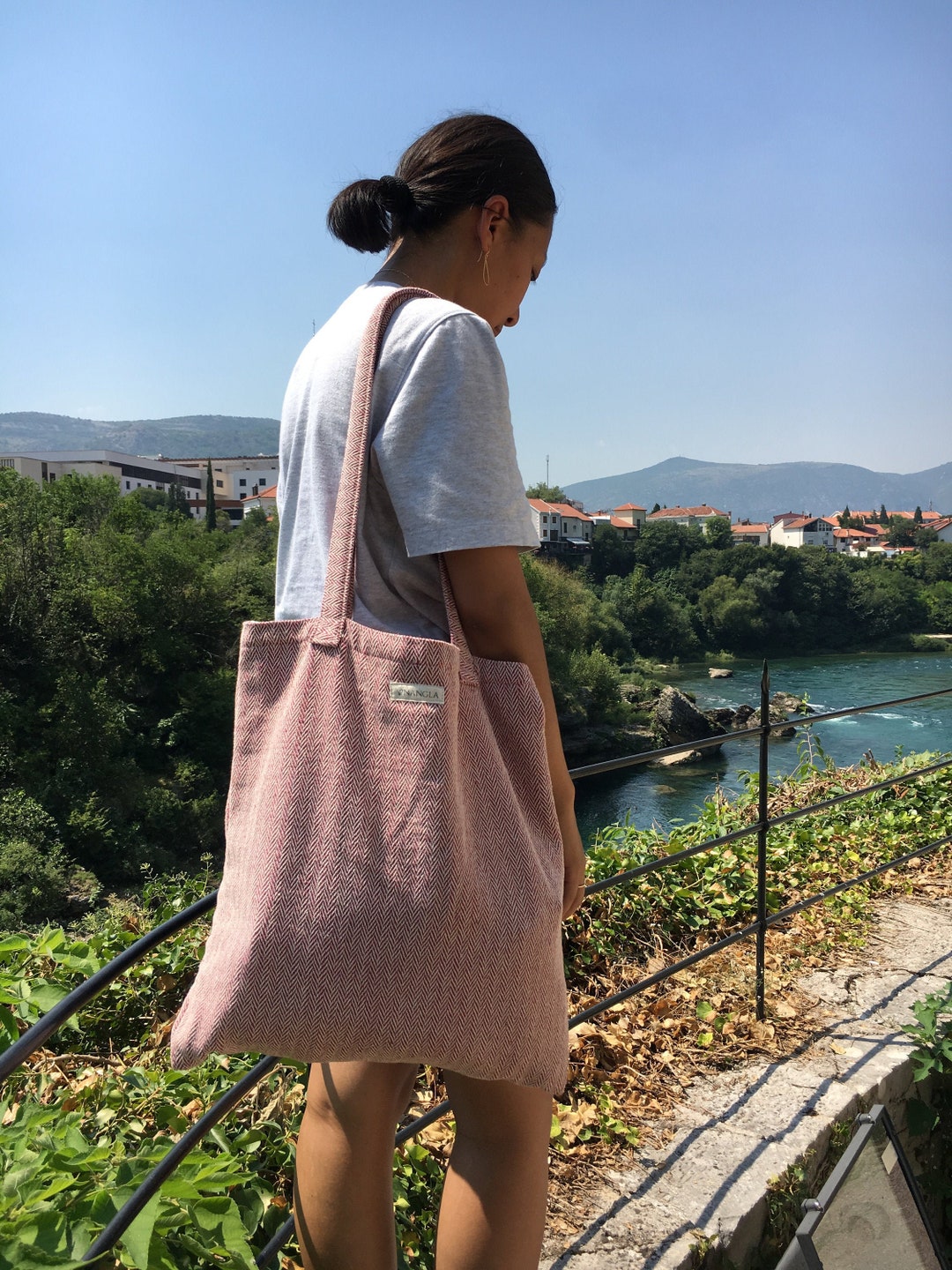 Everyday Hemp Tote Bags selection of Colours Available Etsy