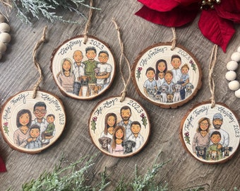 Benutzerdefinierte Ornamente, personalisiertes Ornament Geschenk, bemalte Ornamente, benutzerdefinierte Familienverzierung, Holzverzierungen, benutzerdefinierte Weihnachtsverzierung, Ornament