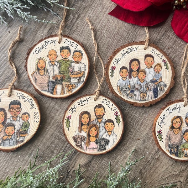 Custom Ornaments, Personalized Ornament Gift, Painted Ornaments, Custom Family Ornament, Wood Ornaments, Custom Christmas Ornament, Ornament