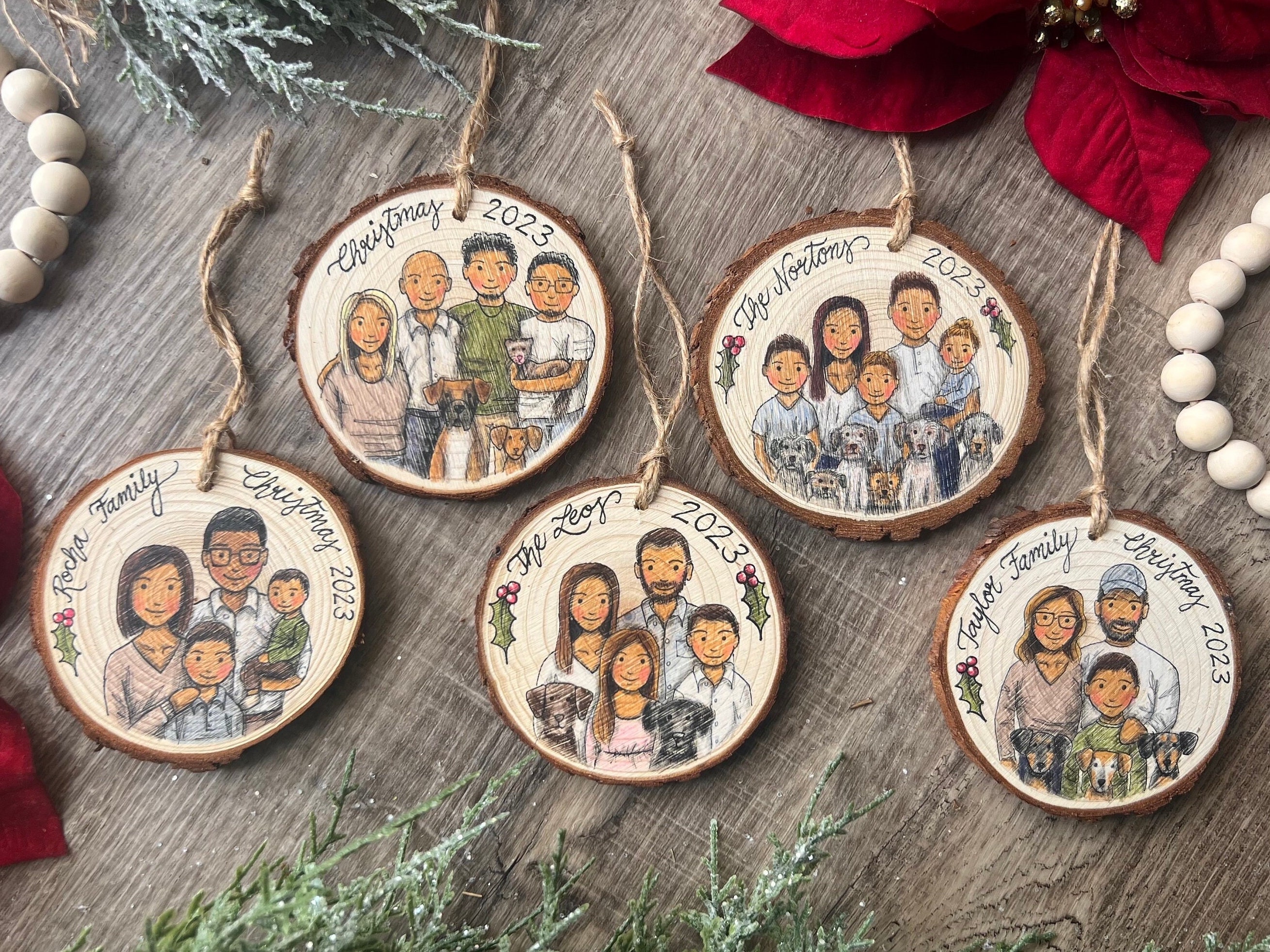 Custom Ornaments, Personalized Ornament Gift, Painted Ornaments, Custom Family Ornament, Wood Ornaments, Custom Christmas Ornament, Ornament