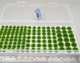 JHT - Spring Green Model Grass Clusters - Self Adhesive Grass Tufts - 5mm height x 8/10/12mm round base
