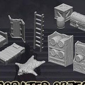 WOPCV01a - World of Pratheron : Corven Village - Tavern Interior Props 28mm