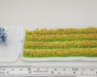JHT - Golden Strip Flower Cluster - Self Adhesive Grass Tufts - 8mm height x 108mm long 4per pack