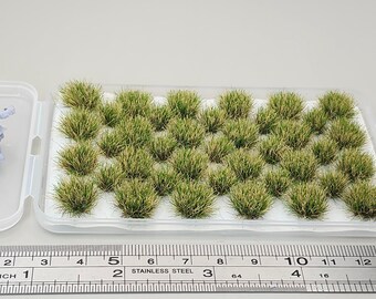 JHT - Autumn Green Model Grass Clusters - Self Adhesive Grass Tufts - 8mm height x 3/9mm base