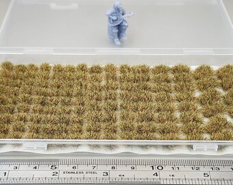 JHT - Autumn Yellow Model Grass Clusters - Self Adhesive Grass Tufts - 5mm height x 8/10mm round, 8x12mm/10x15mm oval base