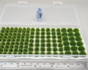 JHT - Summer Green Model Grass Clusters - Self Adhesive Grass Tufts - 5mm height x 8/10/12mm round base