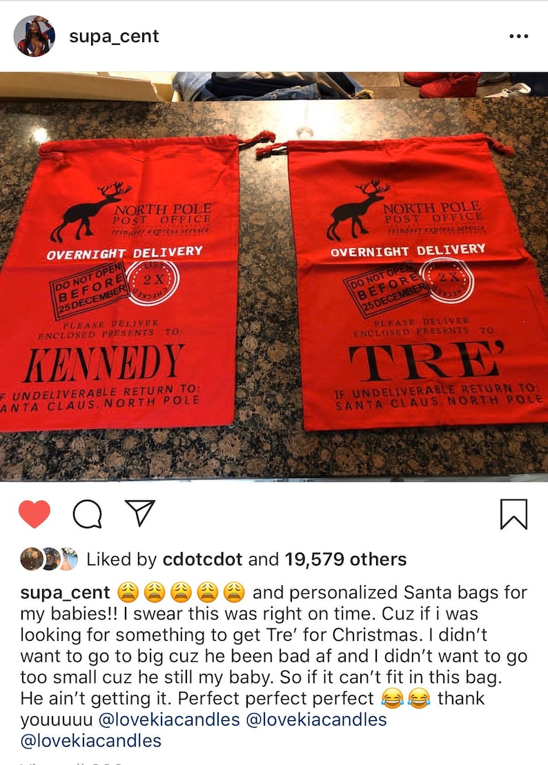 White Stamp Custom Christmas Sacks