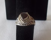 Vintage Sterling Silver Poison Ring 925 Fine Jewelry Sz 6 1 2 Snuff Locket Pill Box Ring Womans Teen Harley Stash Ring Heart Shape Stone