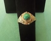 Vintage Sterling Silver Poison Ring 925 Fine Jewelry Malachite Size 6 Snuff Locket Pill Box Ring Womans Teen Harley Rider Old Hippie Ring