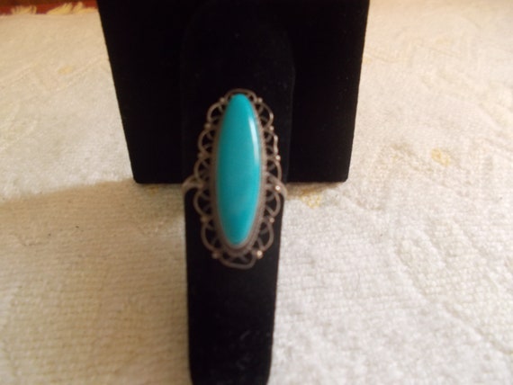 Vintage~Native American~Sterling Silver~Turquoise… - image 1