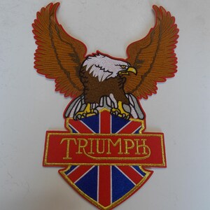 thumbnail interactive-video image 1 of Triumph Motorcycles Patch – Iron-On / Sew-On Embroidered Logo 1 of 5