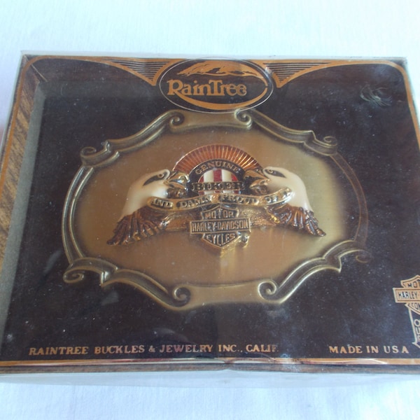 HARLEY DAVIDSON~Belt Buckle~1978~New in Box~Raintree~Pristine~Biker~Gift~Collectable~Biker~Trucker~Cowboy~Jewelry~Accessory~USA