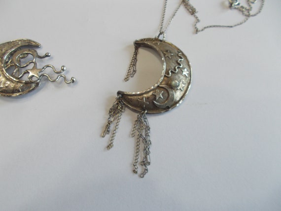 Old~Hippie~Sterling Silver~Necklace~Pendant~Brooc… - image 2